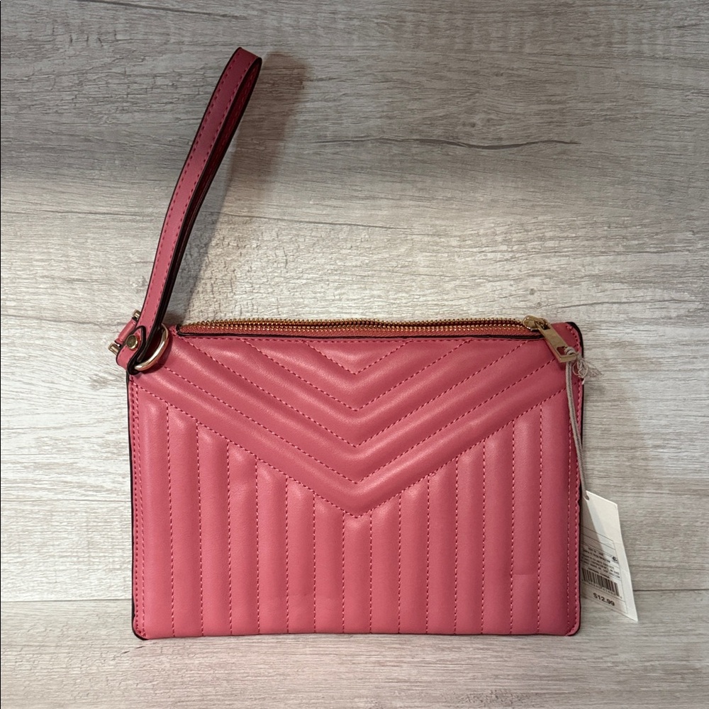 Pink Quilted Wristlet Clutch - Picture 1 of 5